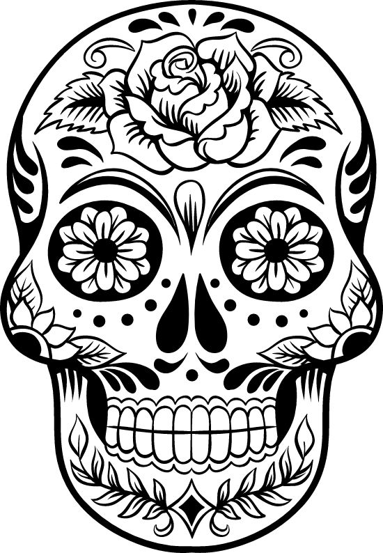 a sugar skull with roses on it