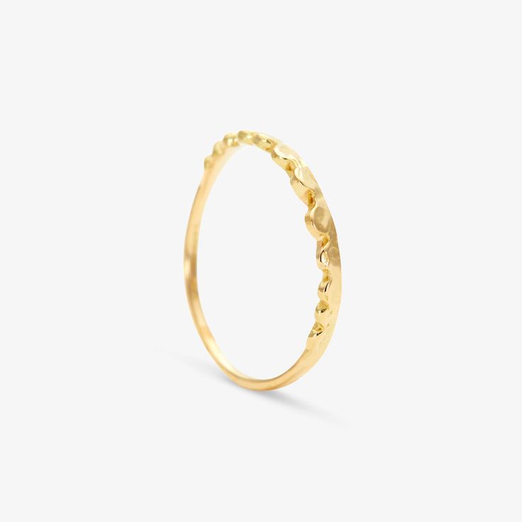 Scalloped Swell Ring 1-2mm (width of band), 0.8-1.4mm (thickness)Matte Finish In stock:18K Yellow Gold - size 6 Out-of-stock size will be special order (final sale)If you would like to purchase this ring in size below 3 or above 9, please write your exact size in the "Special Instructions" field at checkout. Unless we have the size you need in stock, this will be specially made for you. Please allow 5 weeks lead time. Satomi Kawakita, Black Rhodium, Long Chain, Earring Backs, Lead Time, Stacking Rings, Fashion Rings, Final Sale, Jewelry Box