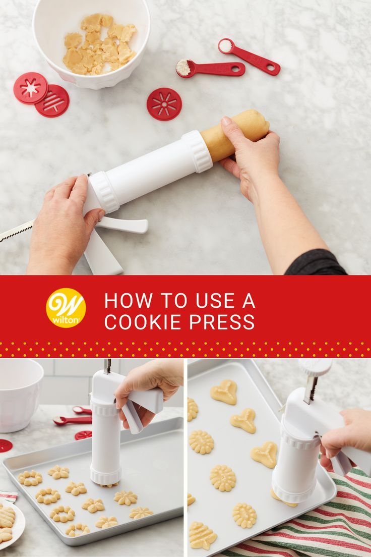 how to use a cookie press with instructions for making cookies and other holiday desserts