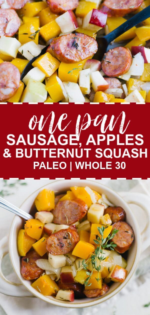 one pan sausage apples and butternut squash is the perfect side dish for any meal