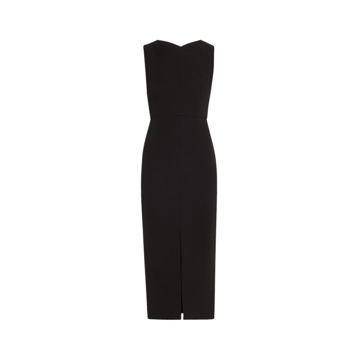 Roland Mouret heavy cady dress features ruffled details at the back  High V neckline; V back with fold detail Sleeveless Midi length Sheath silhouette Front walking vent Back zip Acetate/polyester Polyester lining Dry clean Imported Classic Sleeveless Midi Dress For Gala, Classic Sleeveless Midi Dress For Party, Classic Sleeveless Gala Dress, Classic Sleeveless Midi Dress For Evening, Formal Sleeveless Bodycon Dress With Fitted Bodice, Sleeveless Bodycon Dress For Formal Occasions, Sleeveless Bodycon Dress With Fitted Bodice For Gala, Structured Sleeveless Formal Dress, Formal Sleeveless Midi Dress With Structured Boning