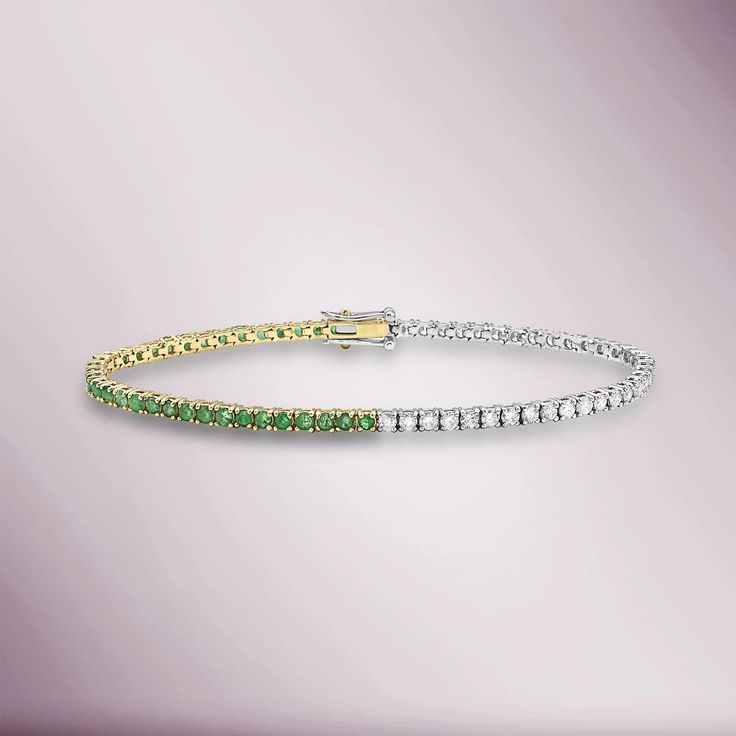 Beautiful Diamond Tennis Bracelet. A staple in your jewelry collection. Handmade in New York City. This tennis Bracelet showcases a delicate box chain embellished with dozens of shimmering white diamonds. Quality to us is important and that is why we hand select our diamonds for premium quality. Total Diamond Weight: D Green Diamond Tennis Bracelet For Formal Occasions, Formal Green Diamond Tennis Bracelet, Green Diamond Bracelets With Brilliant Cut, Green Diamond Bracelet With Brilliant Cut, Classic Green Diamond Bracelet With Brilliant Cut, Green Brilliant Cut Diamond Bracelet For Anniversary, Green Diamond Tennis Bracelet With Prong Setting, Green Brilliant Cut Diamond Bracelet In Fine Jewelry Style, Green Brilliant Cut Diamond Bracelet Fine Jewelry