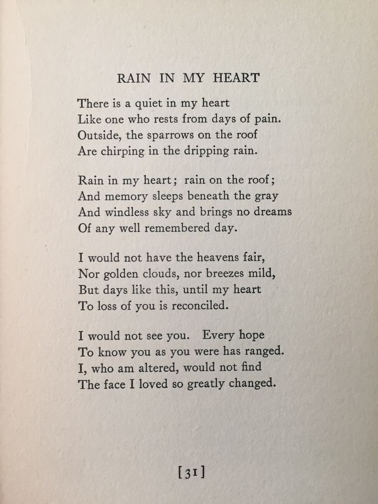 this is a picture of a poem from a book called Rain in my Heart. Poems For Life Poetry, The Saddest Poem Ever, Shekspear Poem, Old Paper Quotes, Poems Old Poets, Poets Love Poetry, Poetry About Souls, Dark Academia Aesthetic Poems, Poems About Rain And Love