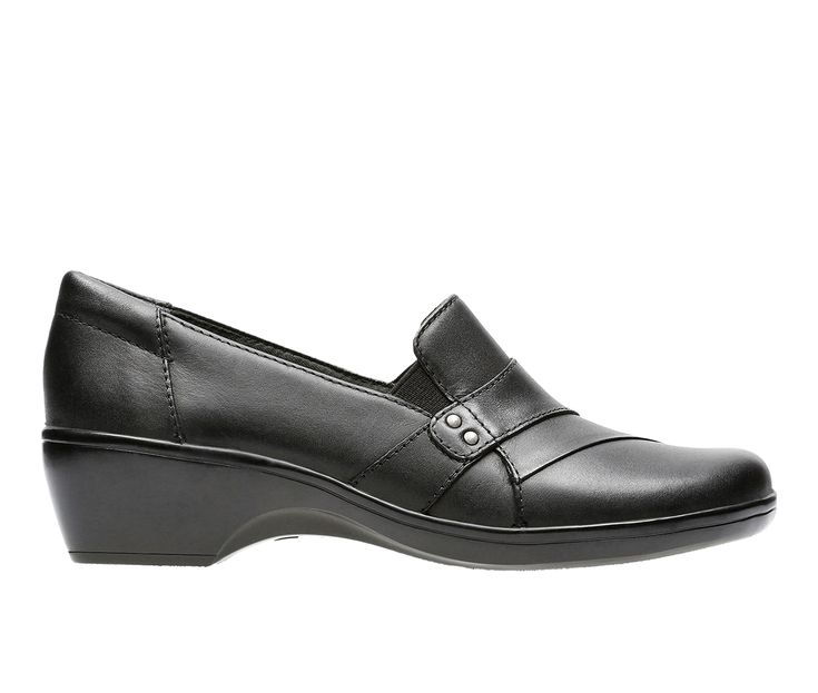 Sleek and timeless: the May Marigold by Clarks is your next go-to for work or an evening out! Featuring a not-to-high 2 inch heel that will give you the perfect amount of elevation for your day and an easy slip-on design with elastic gore panels that allow for an easier on and off. The May Marigold also features Clarks' OrthoLite® cushioned insole that provides all day comfort and support with every step. Embossed patent leather or leather upper,Slip-on entry with elastic gores for a more custom Fall Shoe, Clogs And Mules, Clarks Women's, Shoe Carnival, Womens Clarks, 2 Inch Heels, Mule Clogs, Custom Fit, Patent Leather