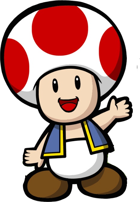 a cartoon mushroom with red dots on it's head and hands in the air