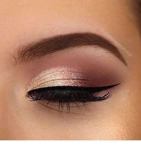 Pink Gold Eye Makeup, Rose Gold Eye Makeup, Evening Eye Makeup, Make Up Gold, Wedding Hairstyles And Makeup, Alat Makeup, Wedding Makeup For Brown Eyes, Gold Eye Makeup, Best Wedding Makeup