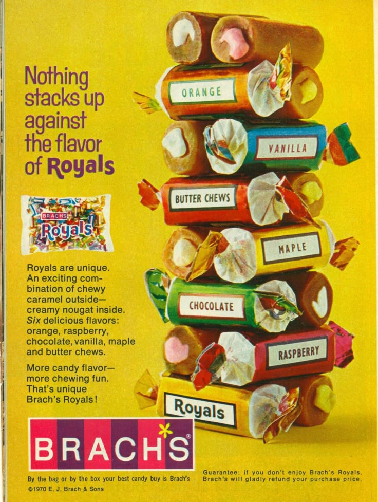 an advertisement for royal's chocolate bars