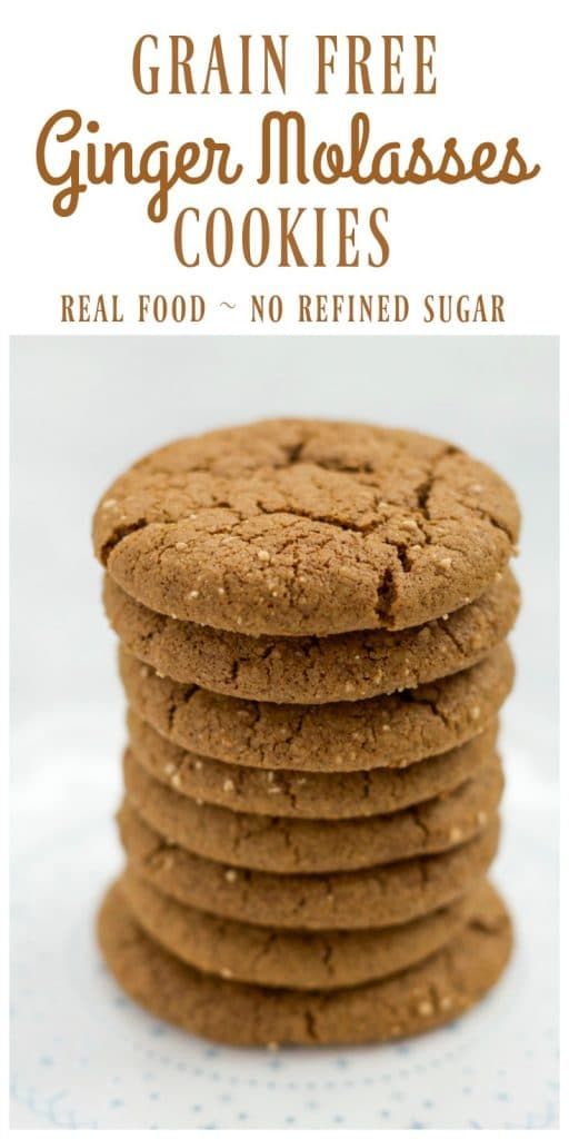 grain free ginger molasse cookies with text overlay