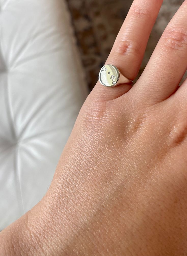 Worried about ring fit? We will resize it free of charge if it doesn’t fit perfectly. We can also send you a free ring sizer. Just send over the best address in our contact form. Visit FAQ for fit tips! 8 round white diamonds representing the 8 biggest Hawaiian islands. Available exclusively online and at Goop's Mauna Lani location. 14k or 18k gold 5 sizes of natural white diamonds Face Size: 9.5mm Comfort Fit Suitable for any finger Handmade in Los Angeles This piece is sustainably made to orde Lebanese Architecture, Custom Signet Ring, Diamond Ear Cuff, Diamond Signet Ring, Diamond Face, Studded Necklace, Chain Anklet, Anklet Bracelet, Engraved Jewelry