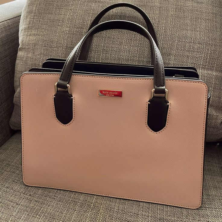 Brand New Kate Spade Satchel - Light Pink With Black Color Inside. Perfect For Spring. Can Be Used For Work And Casual Situations Pink Satchel For Office, Luxury Pink Satchel With Leather Handles, Pink Top Handle Satchel With Leather Handles, Pink Crossbody Office Bag, Formal Pink Bags With Handles, Pink Satchel With Double Leather Handles, Pink Double Handle Satchel With Leather Handles, Pink Top Handle Bags With Leather Handles, Pink Top Handle Office Bag