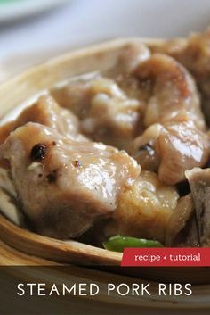 a wooden bowl filled with meat and vegetables