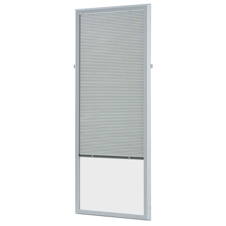 a white door with blinds on it