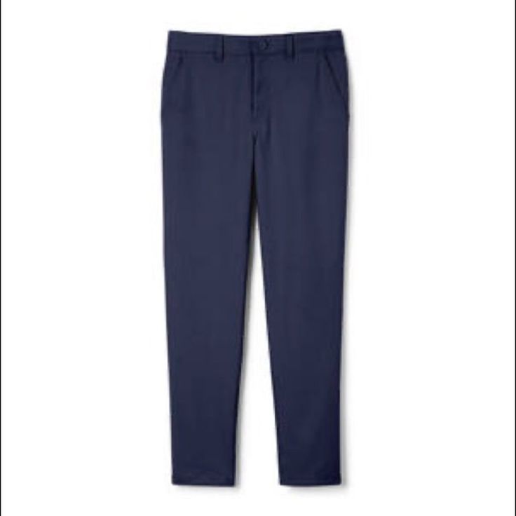 French Toast Boys Navy Pants Size 18 Brand New With Tags Stylish And Trendy Flattering Fit Adjustable Waist Excellent Addition To Wardrobe Fitted School Pants With Pockets, Blue Stretch Casual Chinos, Blue Cotton Dress Pants With Pockets, Cotton School Trousers, Fitted Pants For School In Spring, Cotton Long Pants For School, School Pants Made Of Cotton, Casual Blue Full-length Dress Pants, Blue Full Length Casual Dress Pants