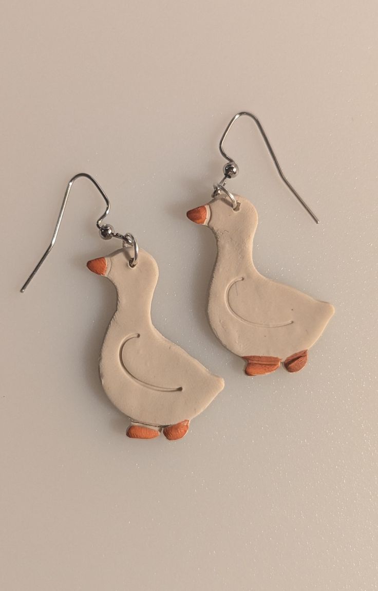 Goose polymer clay earrings  Add a unique accessory to any outfit! Accessories Unique, Polymer Clay Earrings, Clay Earrings, Jewelry Earrings Dangle, Etsy Earrings, Polymer Clay, Dangle Drop Earrings, Dangle Earrings, Jewelry Earrings