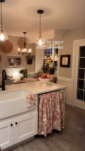 the kitchen is clean and ready to be used as a dining room or family room