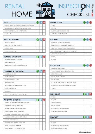 a house inspection checklist with the words home inspection written in red and green on it