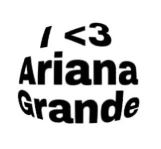 the words ariana grande written in black on a white background