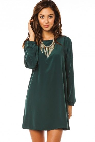 A Shift Dress is so Easy to Pull Off Green Shift Dress, Classy And Fabulous, Deep Teal, Dress Ideas, Hunter Green, Tunic Dress, Autumn Winter Fashion, Shift Dress, Dress To Impress