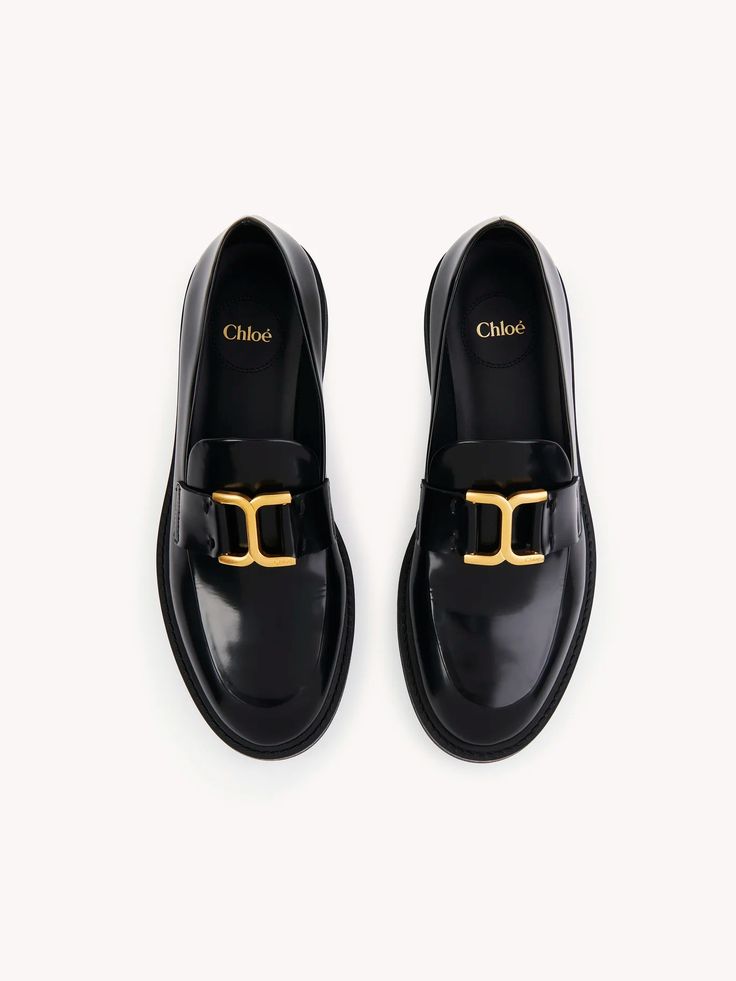 Chloé Marcie Loafer | Chloé US Classic Gold Loafers For Work, Classic Gold Loafers With Flat Heel, Classic Gold Flat Heel Loafers, Gold Classic Loafers With Flat Heel, Classic Gold Loafers For Office, Gold Loafers With Leather Sole For Business, Classic Gold Loafers With Metal Feet, Classic Gold Almond Toe Loafers, Classic Gold Almond-toe Loafers