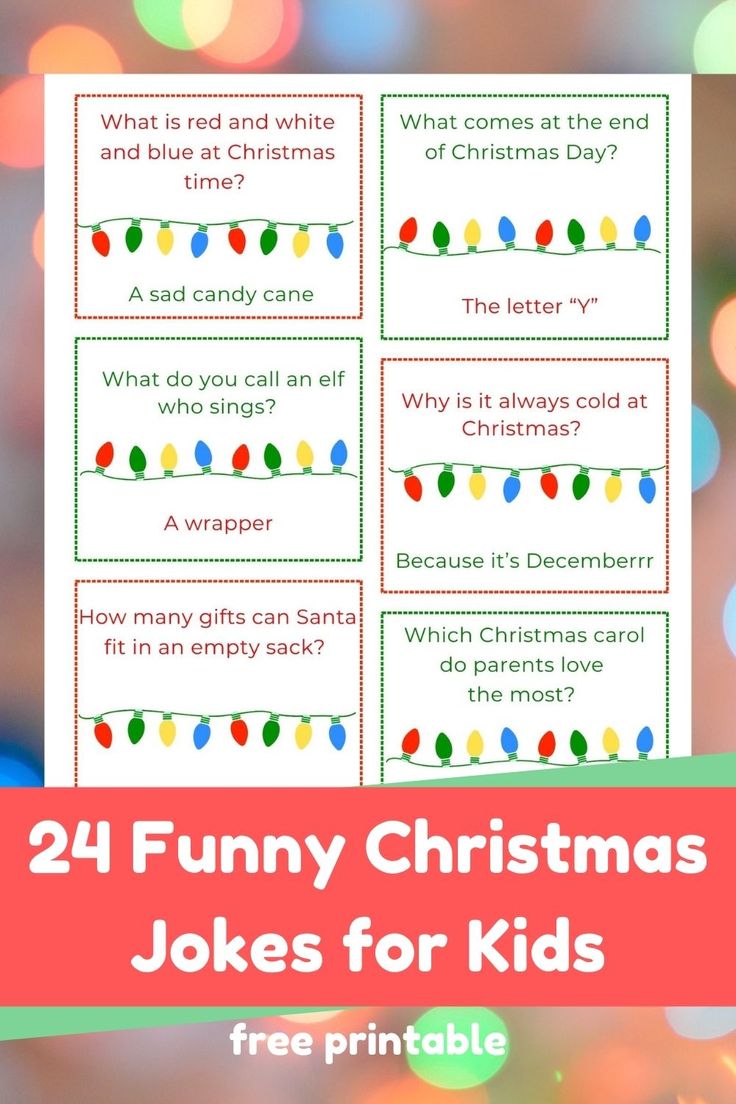 printable christmas joke cards for kids to help them learn how to use the word