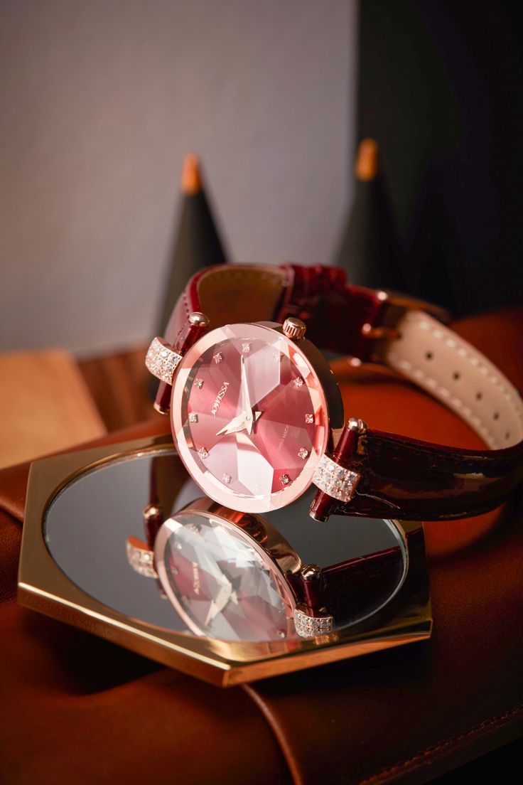 Shine bright with these shimmering Swiss made ladies watches. Unique faceted glass dials reflect the light in every direction to really catch the eye. The glossy leather straps give them a glam look with a comfortable feel. An excellent accessory for date night. Glam Aesthetic, Glam Look, Ladies Watches, Watches Unique, Glam Looks, Faceted Glass, Swiss Made, Shine Bright, Cut Glass