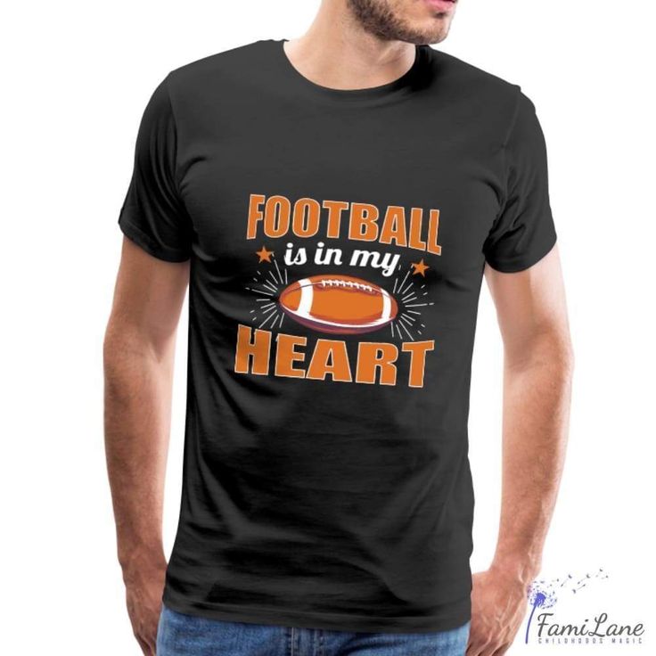 American Football Heart T-shirt Adults Football Motivation, Football Heart, Football Clothes, Sports Costume, Rugby Player, Football Is Life, Football Ball, Football Quotes, Love Football