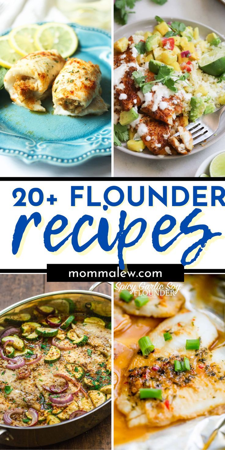 flounder recipe collage Flounder Meal Prep, Flounder Dinner Recipes, Flounder Fish Recipes Skillet, Low Carb Flounder Recipes, Stuffed Flounder Fish Recipes, Flounder Recipes Pan Seared, Low Calorie Flounder Recipes, Sauteed Flounder Recipe, Fluke Recipes Fish