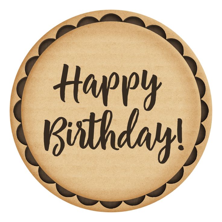 a happy birthday sign with the words happy birthday in black ink on a white background