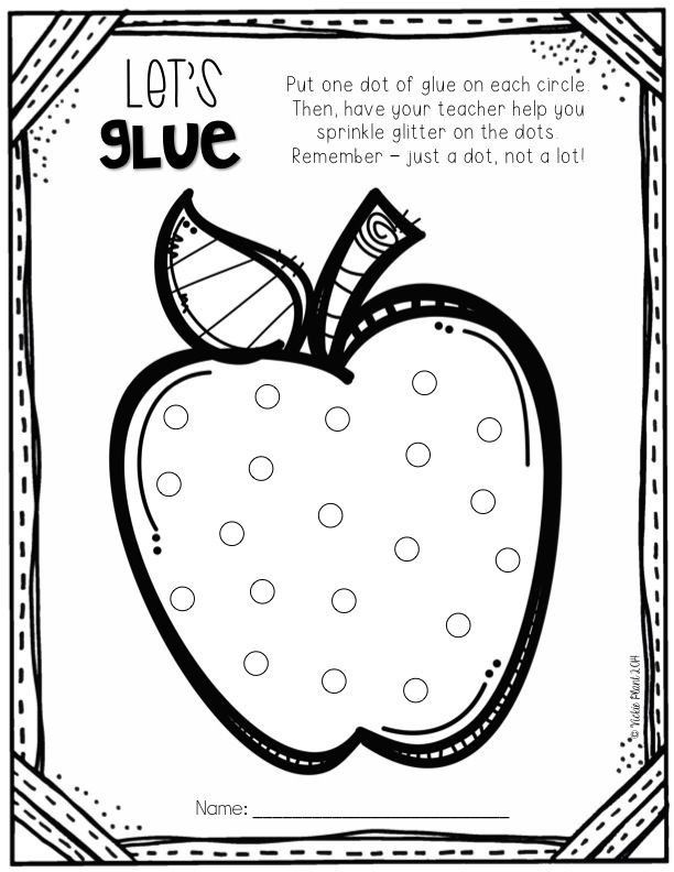 an apple coloring page with the words let's slue