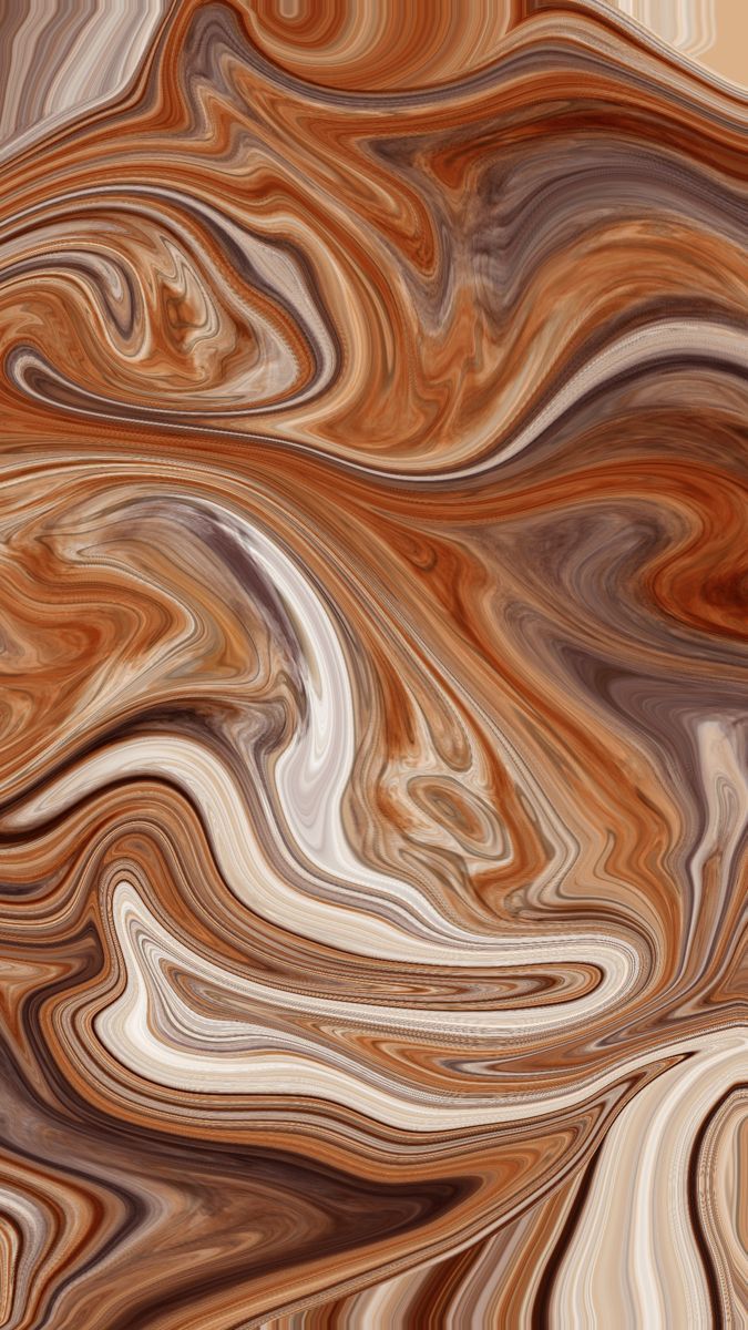 an abstract painting with brown and white colors on the surface, as if it is fluid or liquid