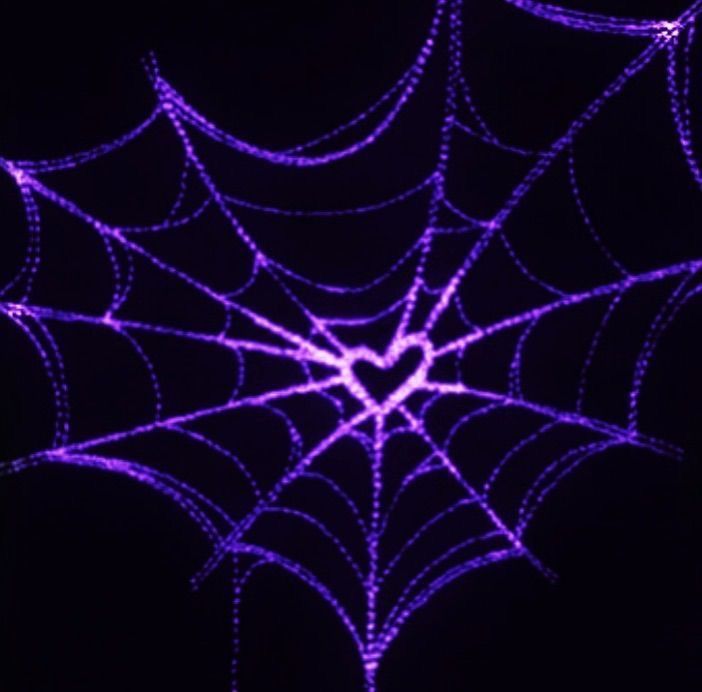 a purple spider web on a black background