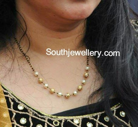 short nallapusalu chain Nalapusalu Designs Gold Short Latest, Short Nallapusalu Designs Gold Latest, Nalla Pusalu Designs Latest Short, Short Nallapusalu, Short Black Beads, Polki Studs, Black Beads Necklace, Polki Pendant, Black Beads Chain