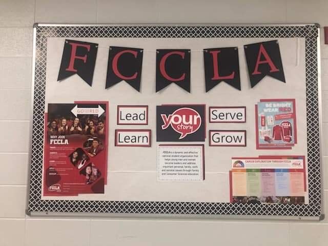 a bulletin board with pictures and words on it that read foclia, lead you to serve grow