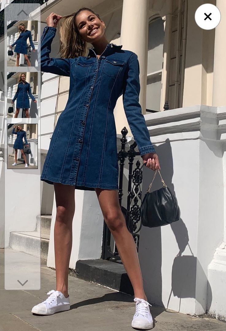 Long Sleeve Denim Dress Outfit, Demin Dress Outfit, Denim Dress Outfit Winter, Denim Shirt Dress Outfit, Demin Outfit, Jeans Dress Outfit, Fitted Denim Dress, Denim Dress Outfit, Travel Fits