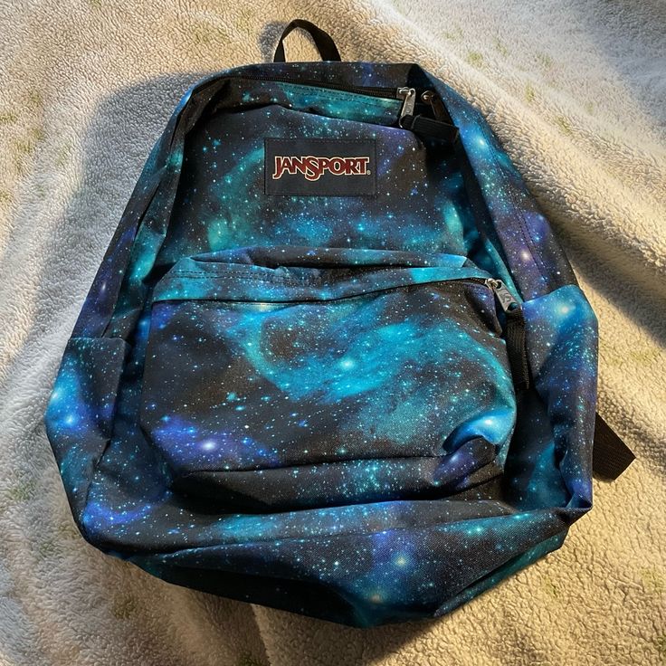 Jansport Superbreak Galaxy Backpack Never Used Authentic Jansport Backpack Jansport Backpacks Big Student, Galaxy Backpack, Jansport Superbreak Backpack, Blue Galaxy, Toddler Backpack, Medium Backpack, Boys Backpacks, Galaxy Print, Bags Aesthetic