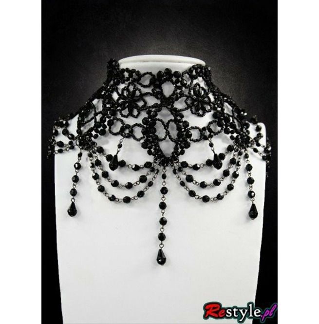 Create a gothic statement with this women's big black victorian beaded choker. buy today at rebelsmarket! Vintage Black Jewelry For Costume Party, Adjustable Gothic Necklace For Formal Occasion, Gothic Black Choker For Evening, Black Gothic Choker For Evening Wear, Vampire Style Black Jewelry For Festivals, Black Vampire Jewelry For Festival, Black Vampire Style Choker Necklace, Black Vampire Style Necklaces For Party, Black Vampire Style Necklace For Party