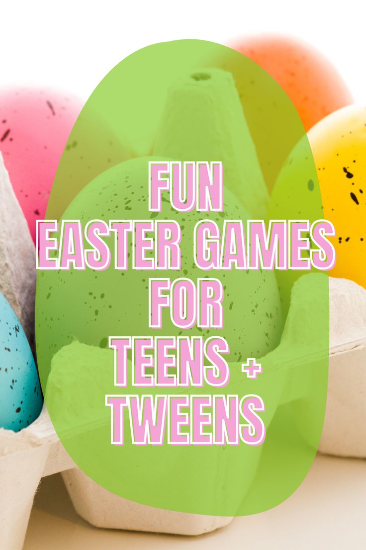 Hopping Fun Easter Games for Teens + Tweens - Fun Party Pop Easter Indoor Activities, Easter Minute To Win It Games For Teens, Easter Games For Classroom, Easter Young Women Activities, Easter For Teens Ideas, Family Easter Games Activities, Fun Easter Ideas For Teens, Easter Games For Teens And Adults, Easter Hunt Ideas For Teens