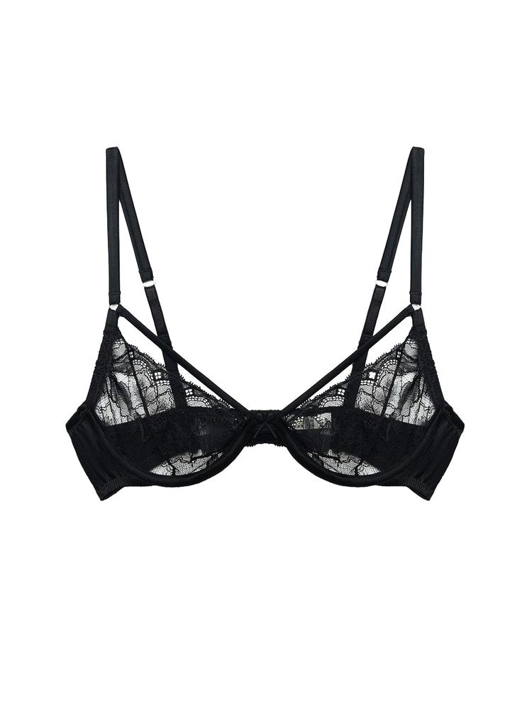 Back to black. Our Gardenia Lace Demi Bra cut from stunning stretch french leavers lace. Features silk front straps that frame the bust and center front bow detail. Adjustable straps with back hook and eye closure for a customized fit. Complete the set with the Gardenia Lace Tanga.  Body: 95% Silk & 5% ElastaneLace: 83% Polyamide & 17% ElastaneHand wash cold, lay flat to dry Model is wearing a size 34B. Beneath Your Beautiful, Parisienne Style, Prom Suit, Hemlock Grove, Collar Bodysuit, Women Sleepwear, Triangle Bralette, Lingerie Sets, Demi Bra