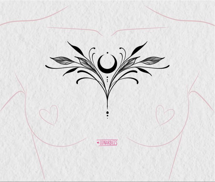 the back of a woman's breast with floral designs on it