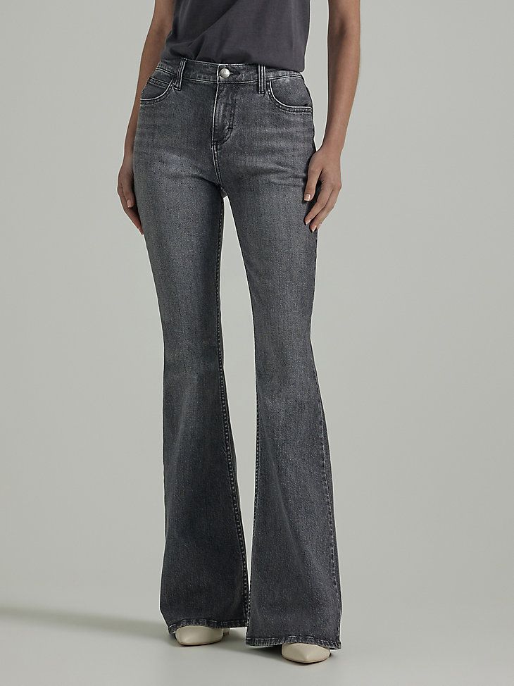 Women's Legendary Flare Jean | Women's Jeans | Lee® Dark Wash Flared Hem Flares For Fall, Medium Wash Flares For Spring, Fall Dark Wash Flared Hem Flares, Fall Medium Wash Flare Jeans, Spring Medium Wash Flare Jeans, Fall Medium Wash Flares, Denim Flares With Flared Hem, Chic Denim Flares With Flared Hem, Fall Denim Flared Hem Flares