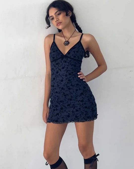 Motel Rocks Mini Dress, Motel Rocks Aesthetic, Cute Witch Outfits, Motel Rocks Outfit, Mini Dress With Cardigan, 90s Witch, Motel Rocks Dress, Black Dress Outfits, Rock Outfits