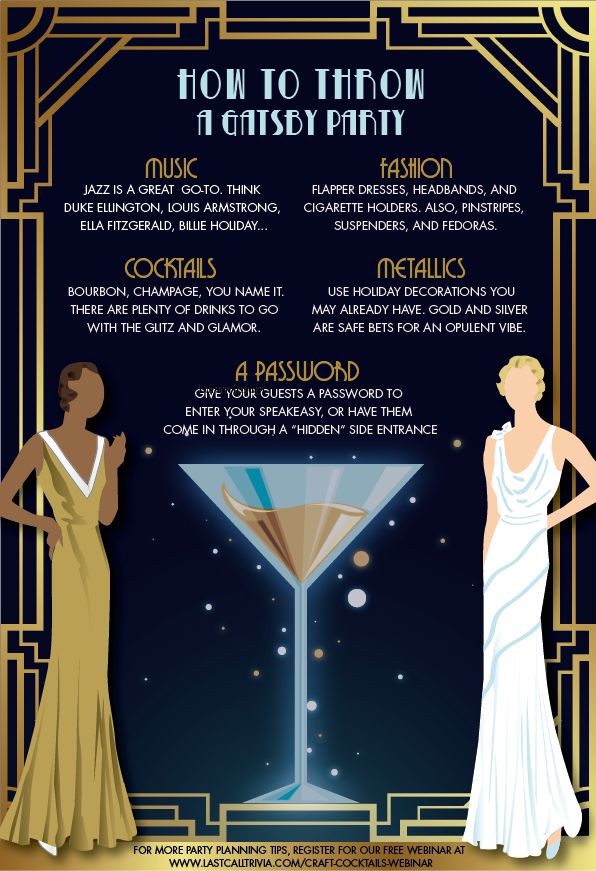 the great gatsby party info sheet is here to help you know what's going on