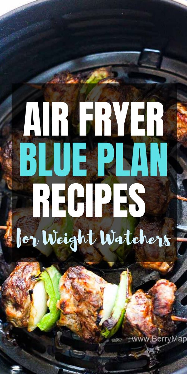 the words air fryer blue plan recipes for weight watchers