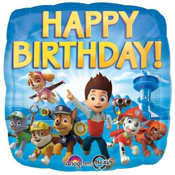 an image of a birthday card with paw patrol characters