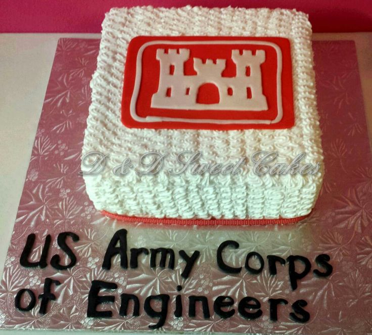 a cake with the words u s army cops of engineers on it