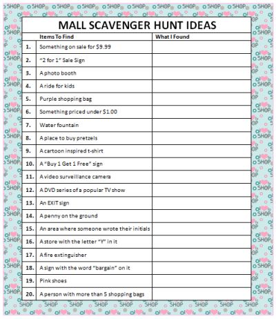 a printable mail scavenger hunt is shown in this image with the words mail scavenger hunt ideas