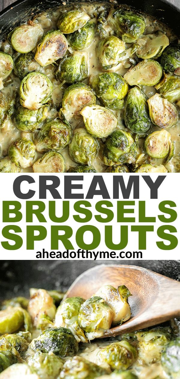 brussel sprouts are being cooked in a skillet