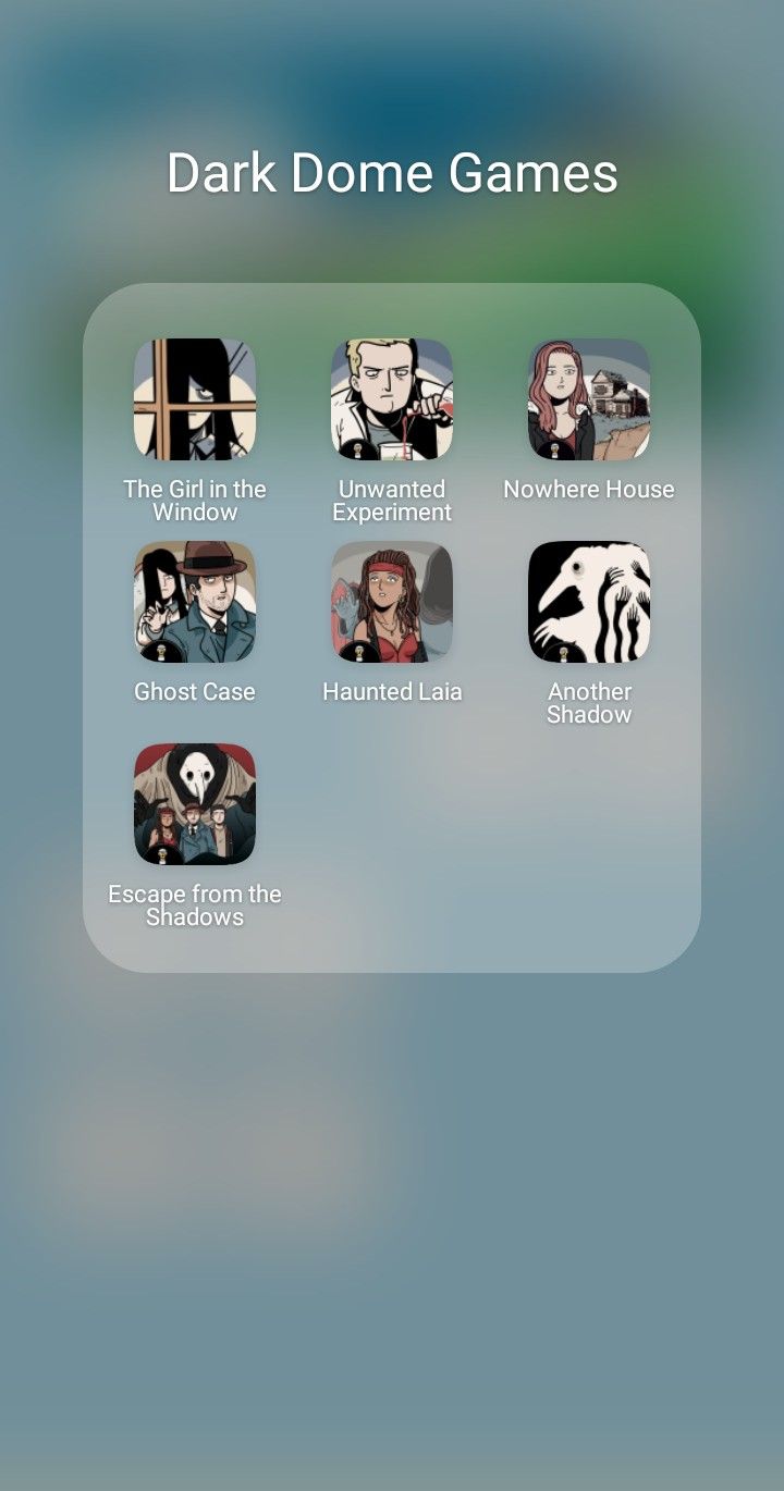 an iphone screen showing the game's menus and their characters, including one character from