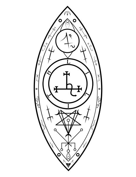 a black and white drawing of a shield with symbols