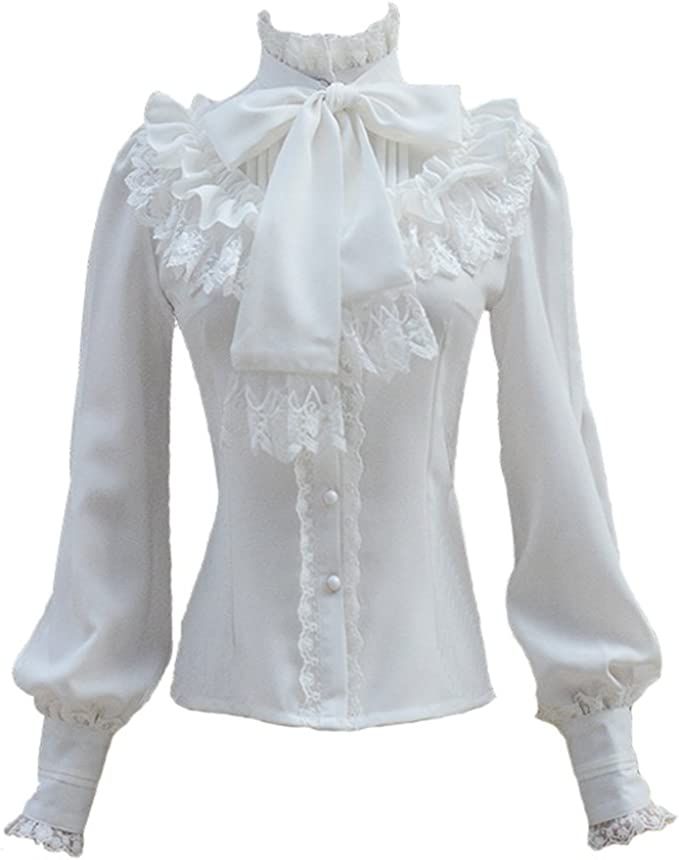 Soft Gamine, Lace Bow, Vintage Gothic, Chiffon Ruffle, Lace Bows, Blouse White, Women Shirts Blouse, Beautiful Blouses, Gothic Lolita